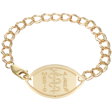 QR Code Santa Rosa Medical ID Bracelet 14k Gold, Gold, large image number 1